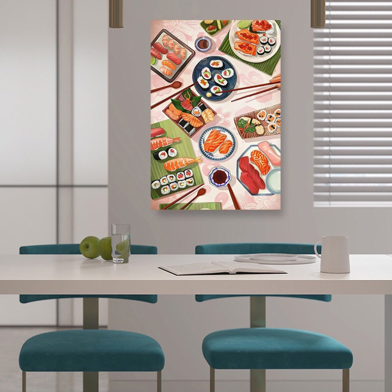 Sushi Salmon Poster Prints Kit - Japanese Restaurant Lifestyle 评论和价格