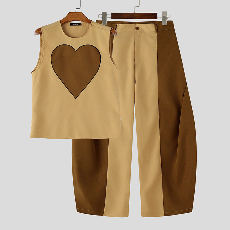 INCERUN Men's Sets Patchwork C - Matcha 评论和价格